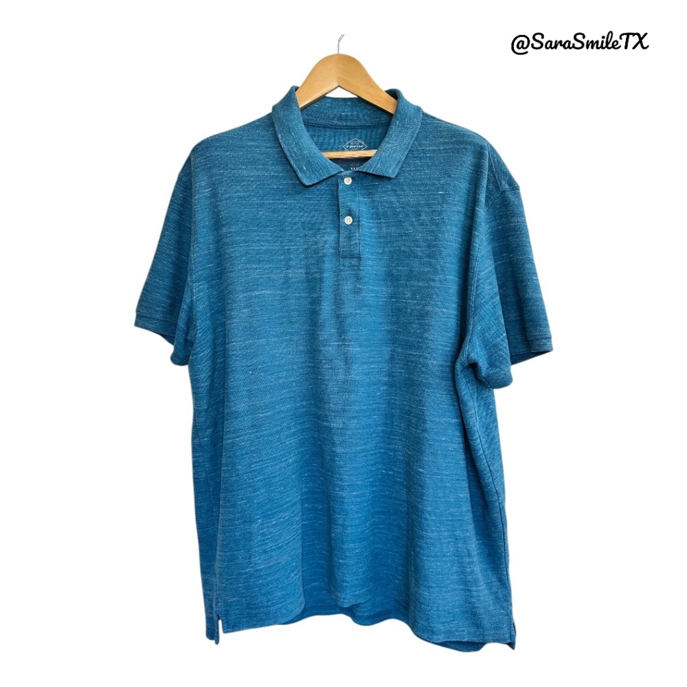 ST. JOHN’S BAY Cerulean Blue Performance Short Sleeve Polo Shirt